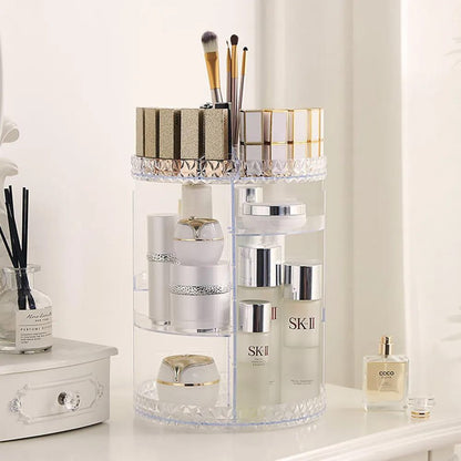 Diamond Cut 360-degree Rotating Makeup Organizer