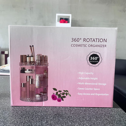 Diamond Cut 360-degree Rotating Makeup Organizer