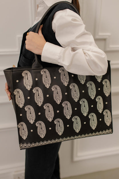 Embroidery tote 01 - Black